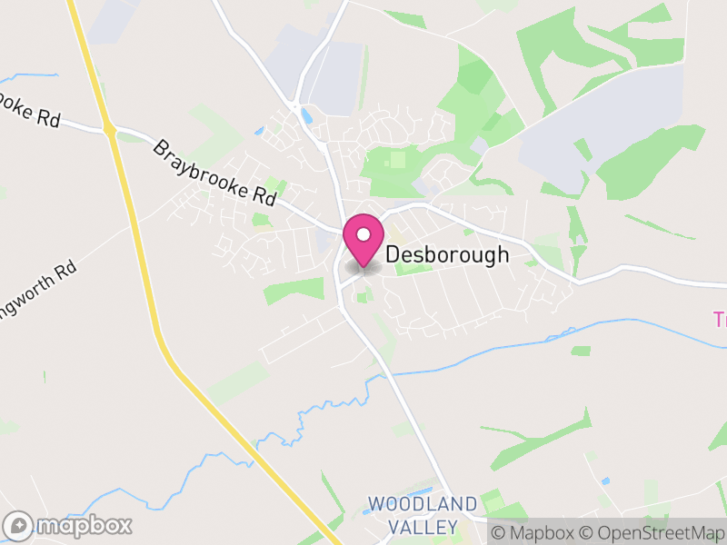 Map of Desborough, North Northamptonshire