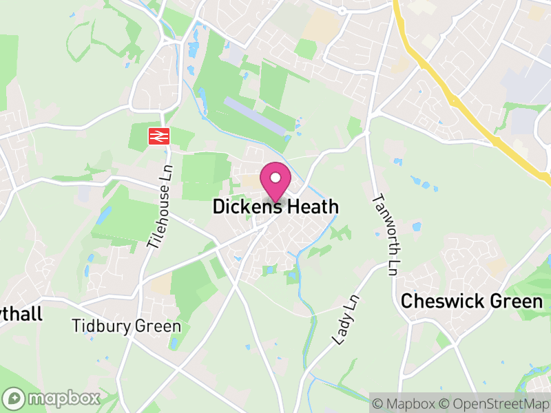 Map of Dickens Heath, Solihull
