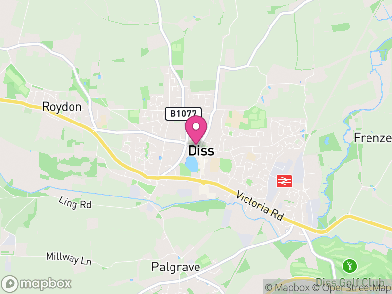 Map of Diss, South Norfolk