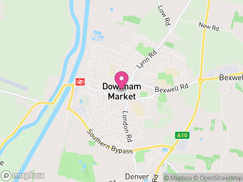Map of Downham Market, King's Lynn and West Norfolk
