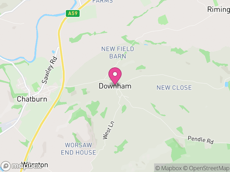 Map of Downham, Ribble Valley