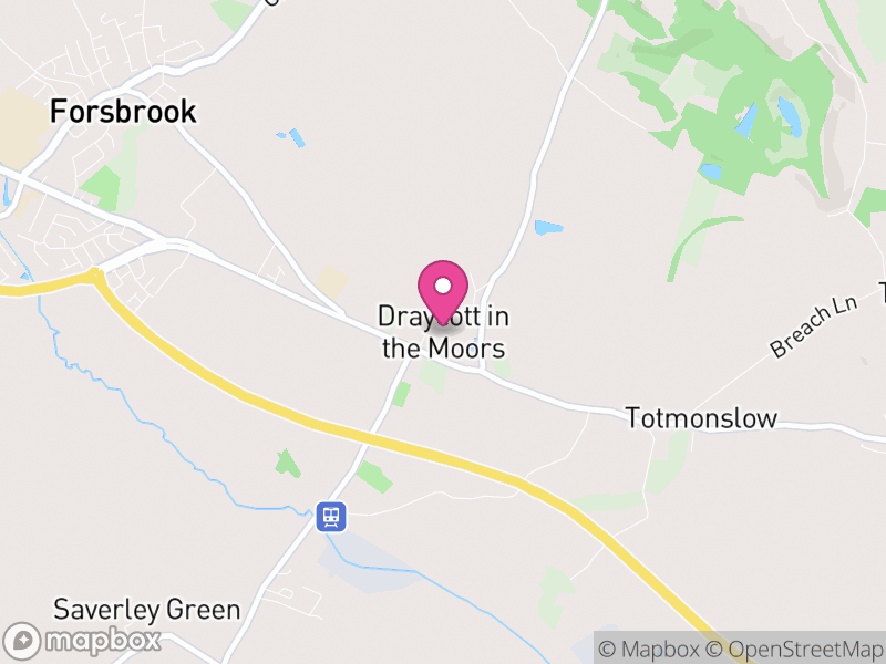 Map of Draycott in the Moors, Staffordshire Moorlands