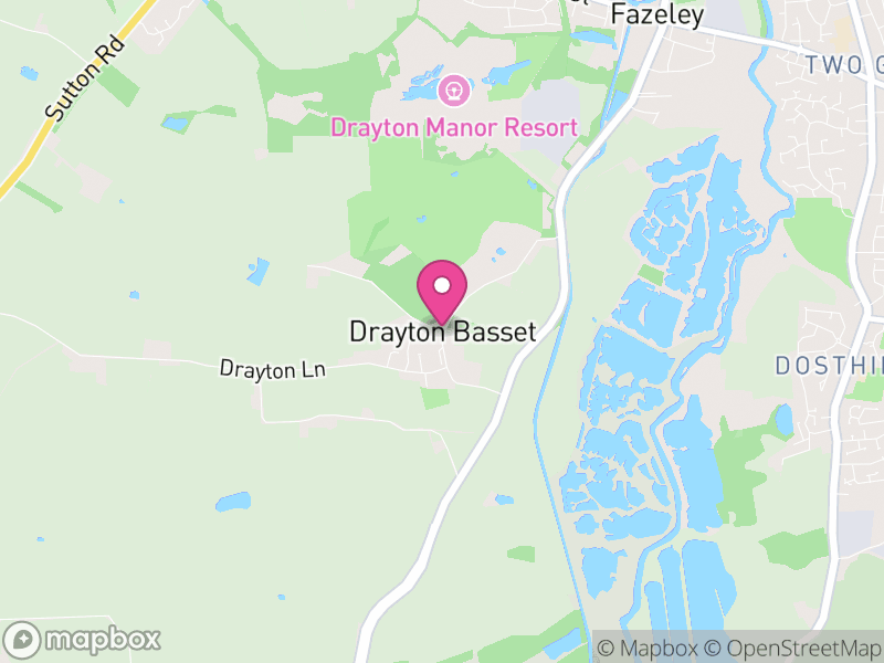 Map of Drayton Bassett, Lichfield
