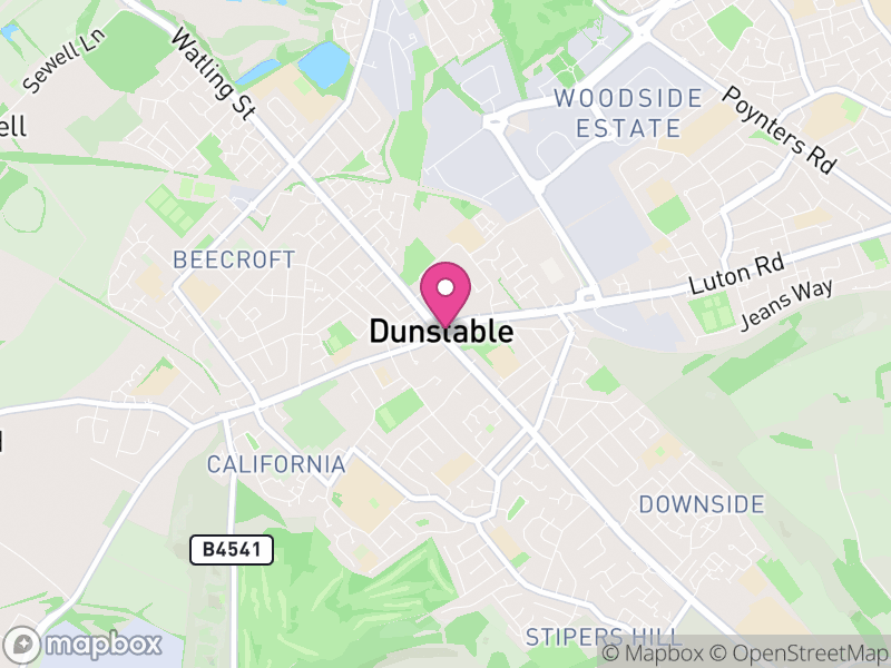 Map of Dunstable, Central Bedfordshire