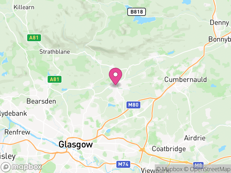 Map of East Dunbartonshire, Scotland