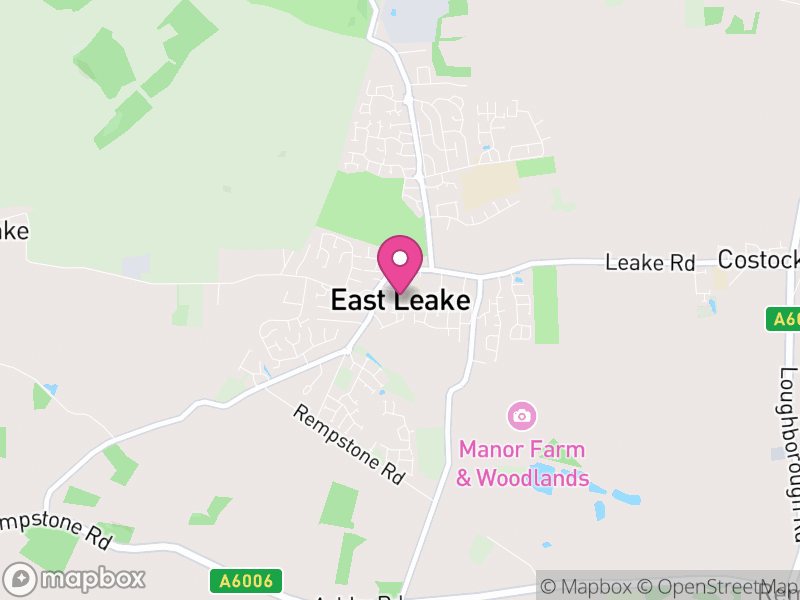 Map of East Leake, Rushcliffe