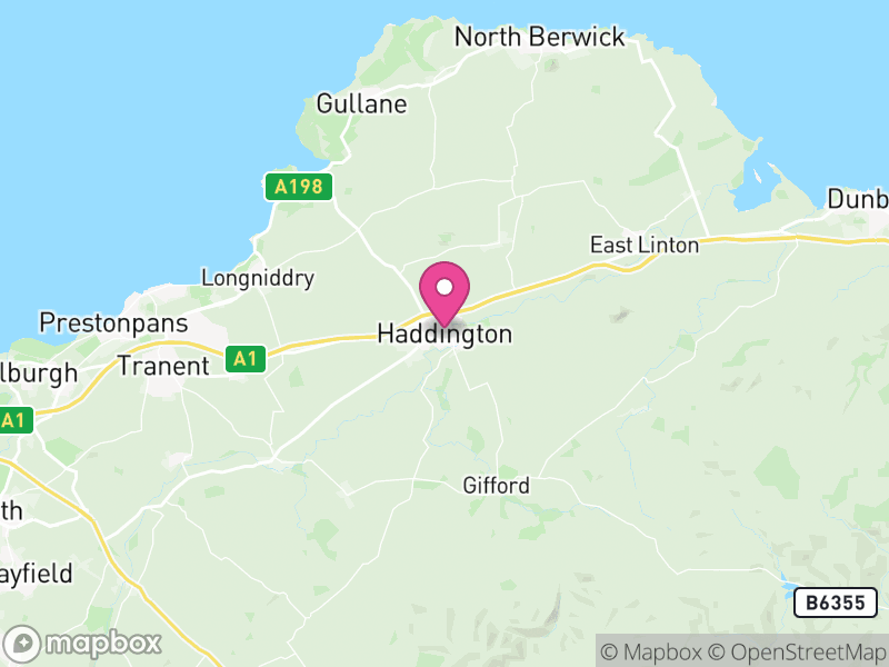 Map of East Lothian, Scotland