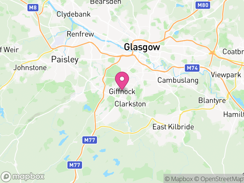 Map of East Renfrewshire, Scotland