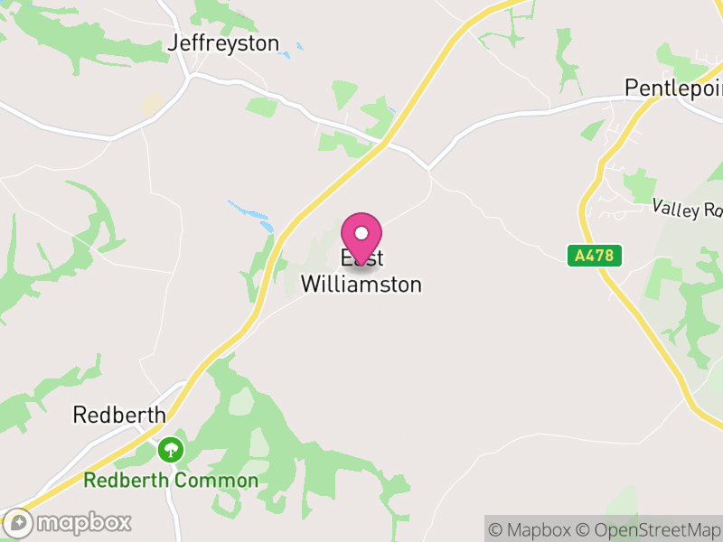 Map of East Williamston, Pembrokeshire