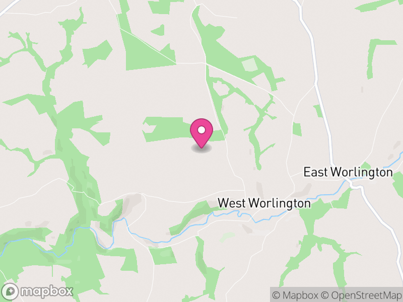 Map of East Worlington, North Devon