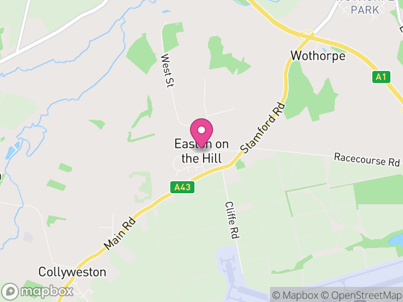 Map of Easton on the Hill, North Northamptonshire
