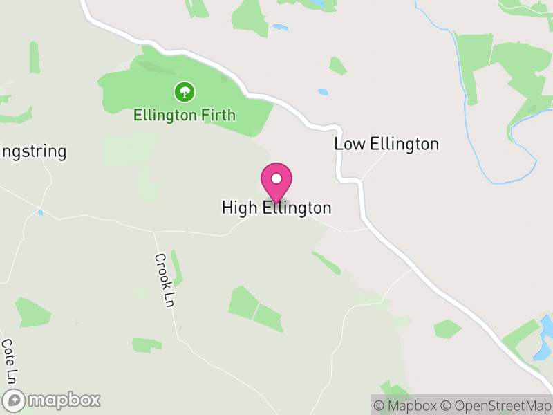 Map of Ellington High and Low, North Yorkshire