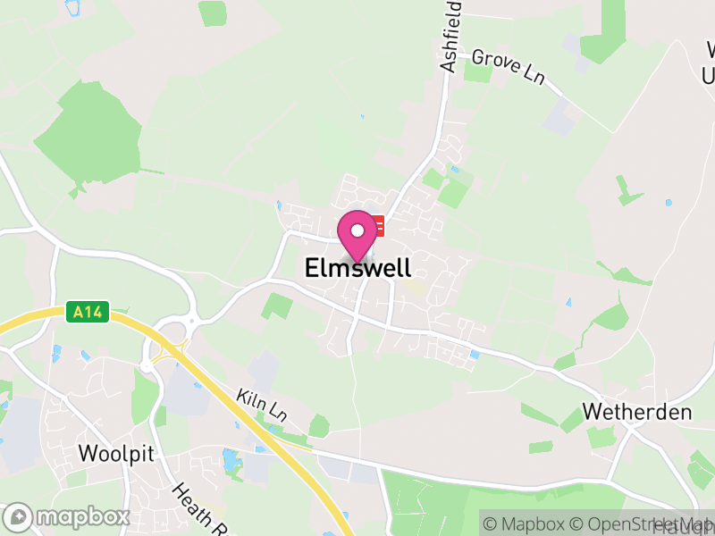 Map of Elmswell, Mid Suffolk