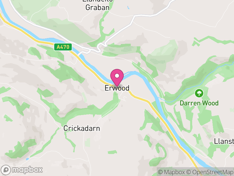 Map of Erwood, Powys