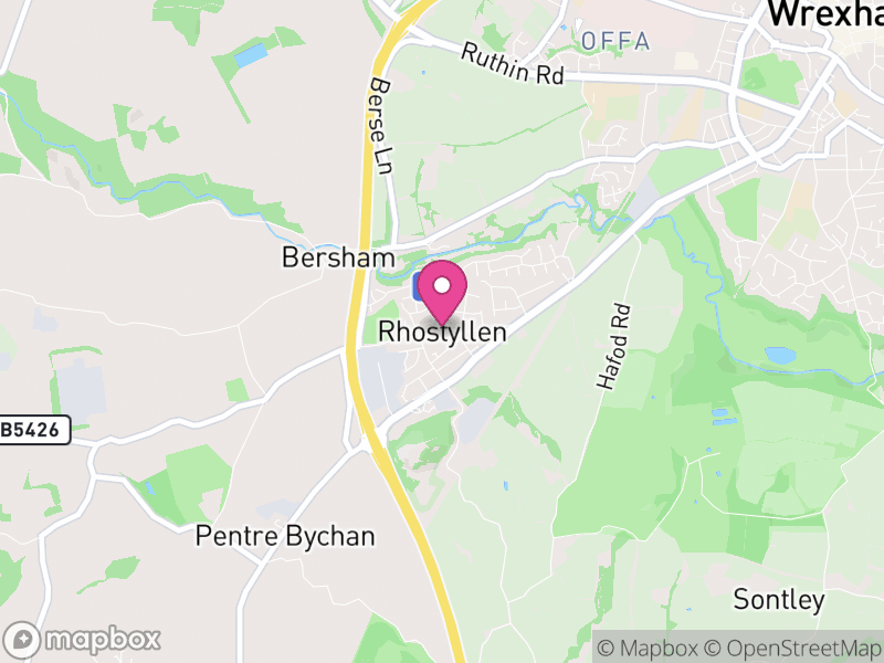 Map of Esclusham, Wrexham