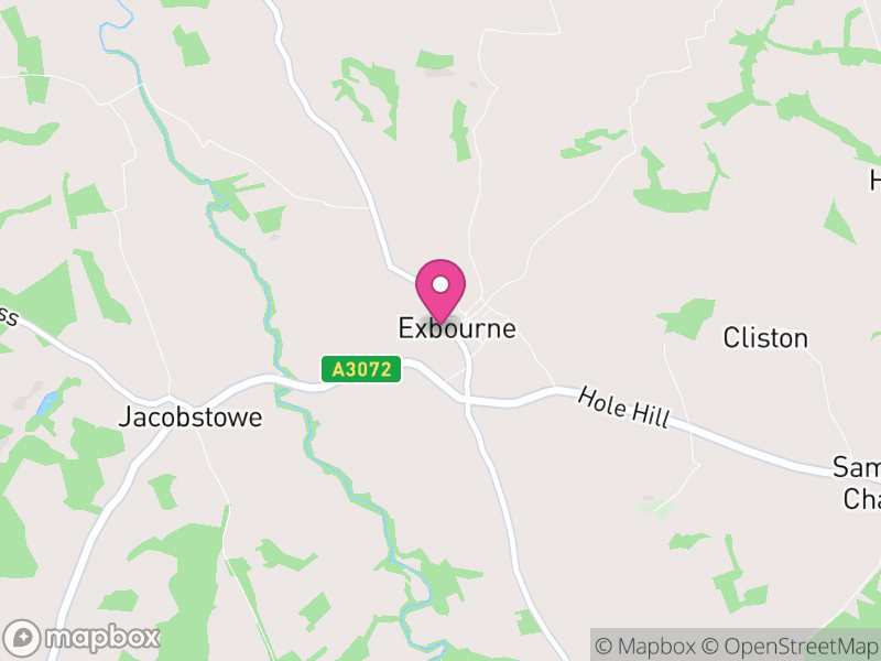 Map of Exbourne, West Devon