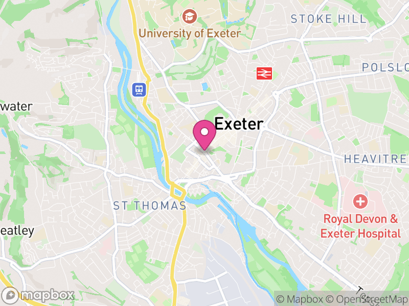 Map of Exeter, Devon