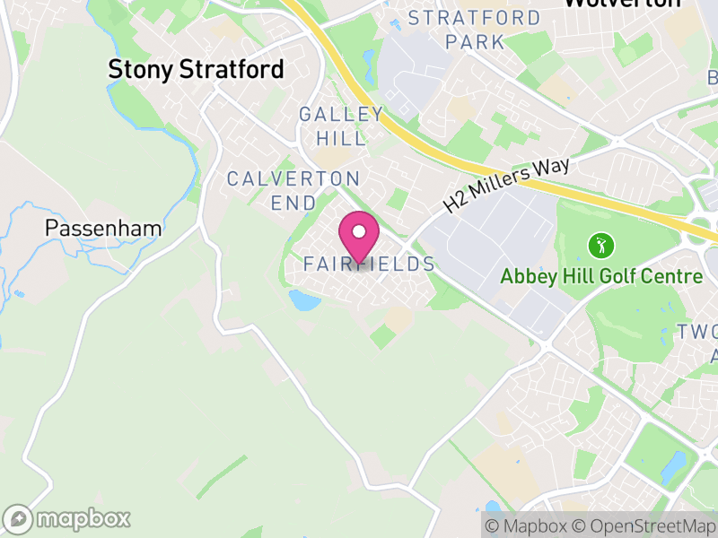 Map of Fairfields, Milton Keynes