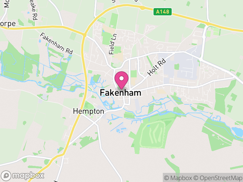 Map of Fakenham, North Norfolk