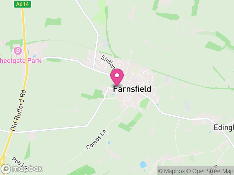 Map of Farnsfield, Newark and Sherwood