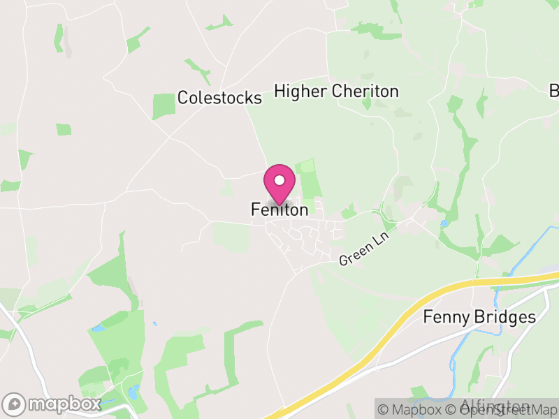 Map of Feniton, East Devon