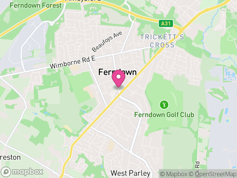 Map of Ferndown Town, Dorset