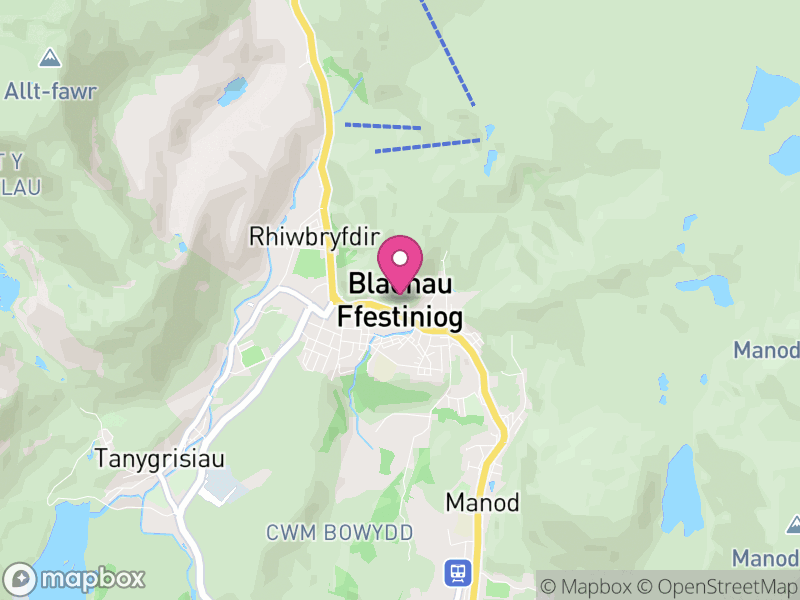 Map of Ffestiniog, Gwynedd