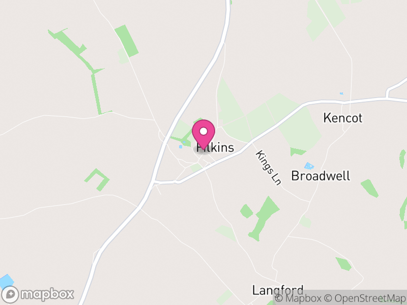 Map of Filkins and Broughton Poggs, West Oxfordshire