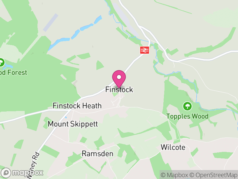 Map of Finstock, West Oxfordshire