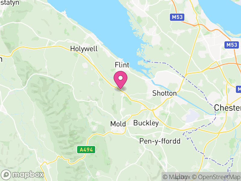 Map of Flintshire, Cymru / Wales