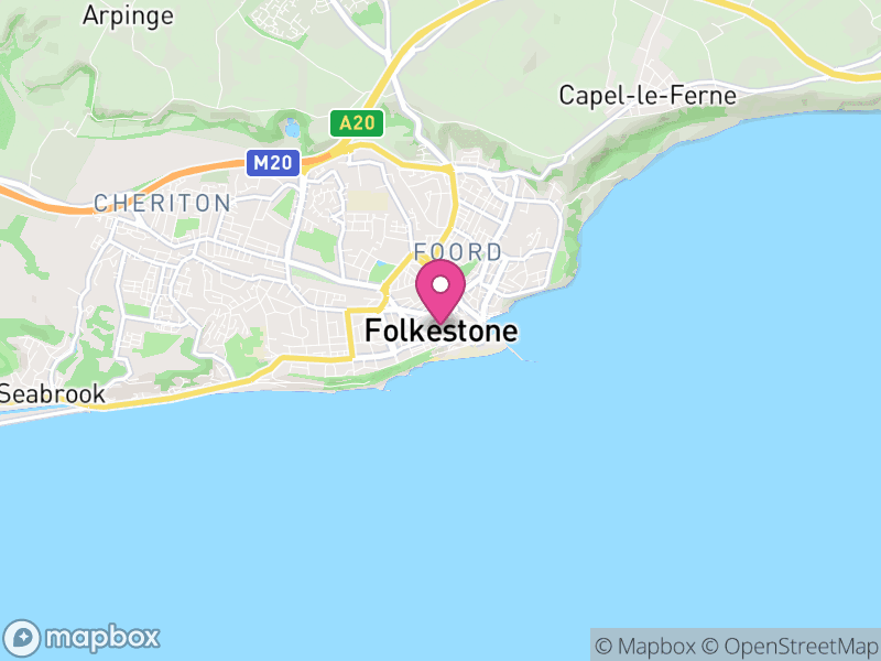 Map of Folkestone and Hythe, Kent