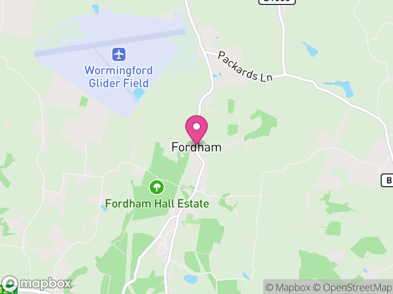 Map of Fordham, Colchester