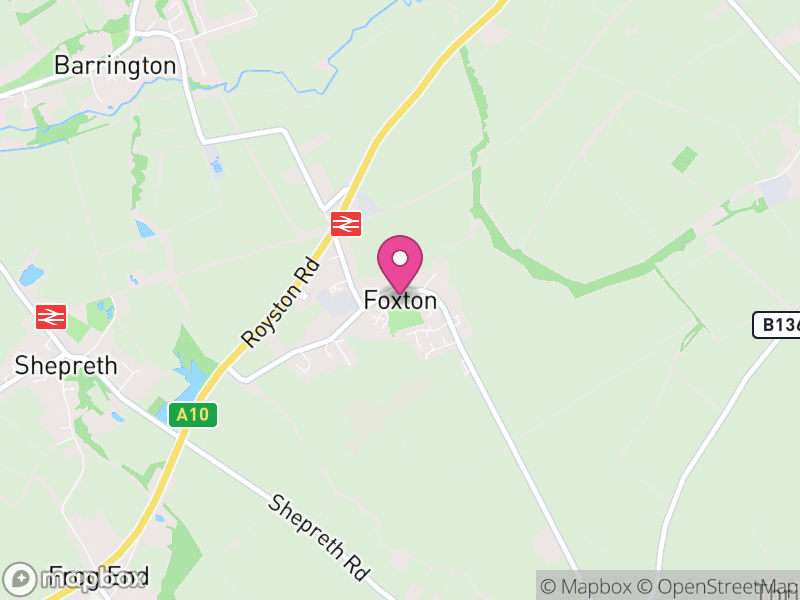 Map of Foxton, South Cambridgeshire