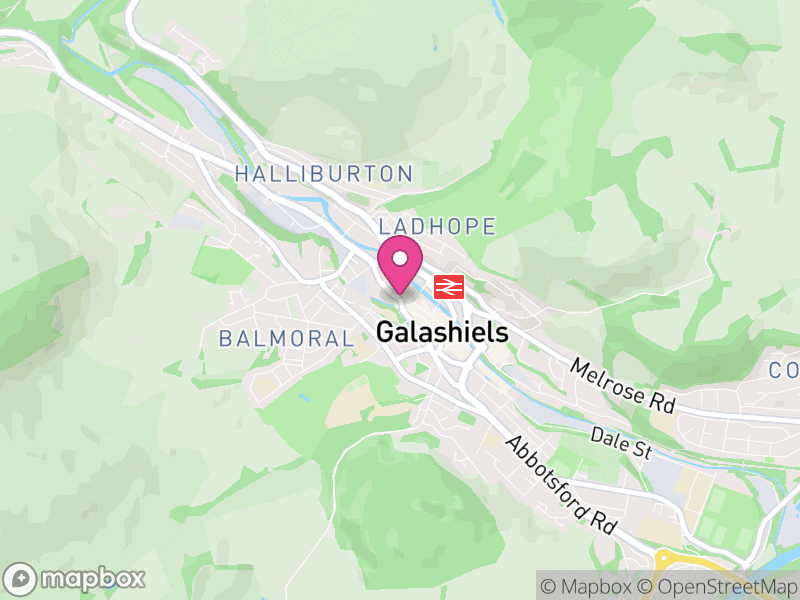 Map of Galashiels, Scottish Borders