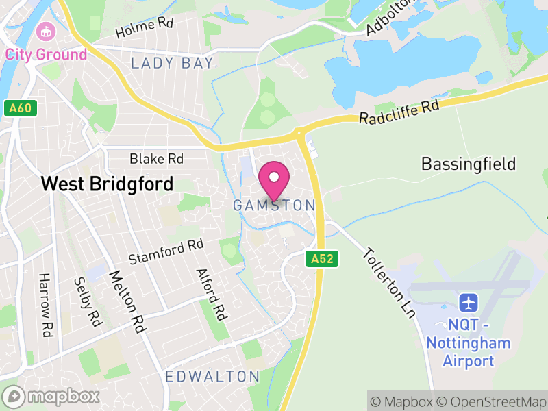 Map of Gamston, Rushcliffe