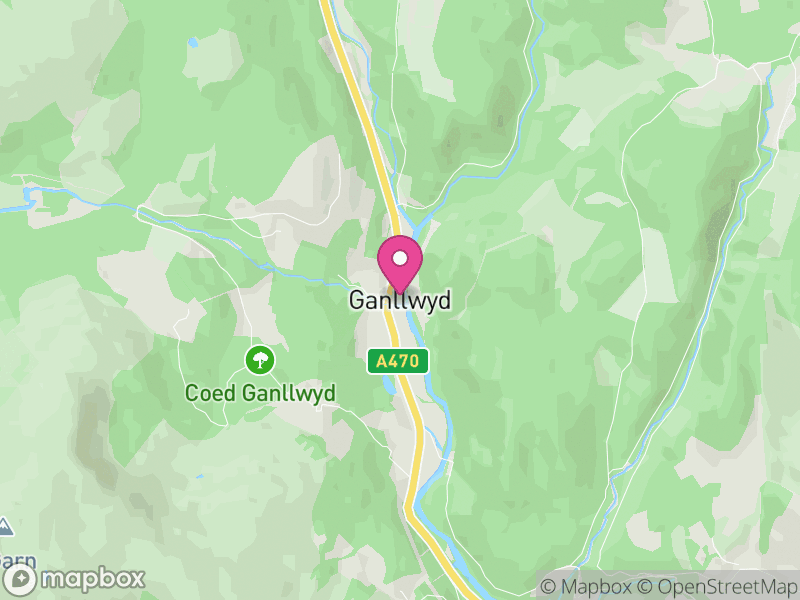 Map of Ganllwyd, Gwynedd