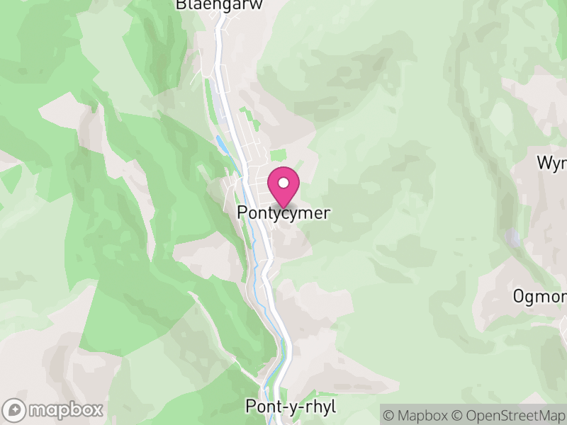 Map of Garw Valley, Bridgend
