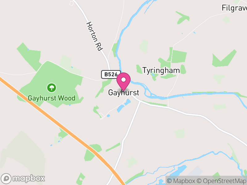 Map of Gayhurst, Milton Keynes