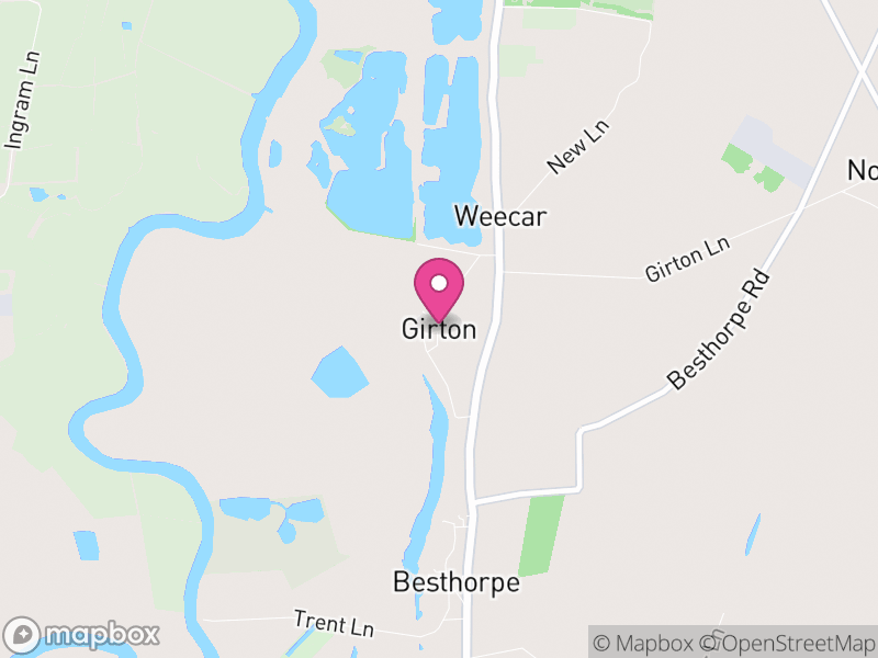 Map of Girton, Newark and Sherwood