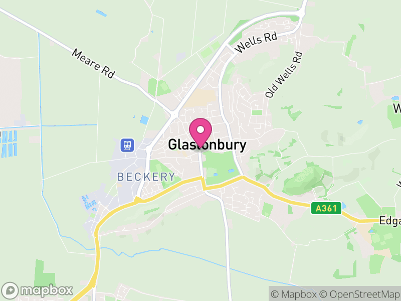Map of Glastonbury, Somerset