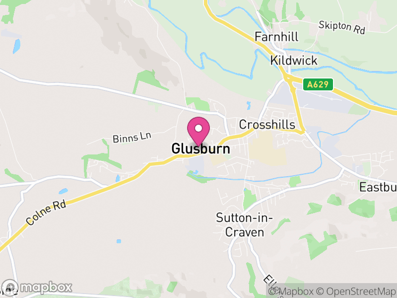 Map of Glusburn and Cross Hills, North Yorkshire