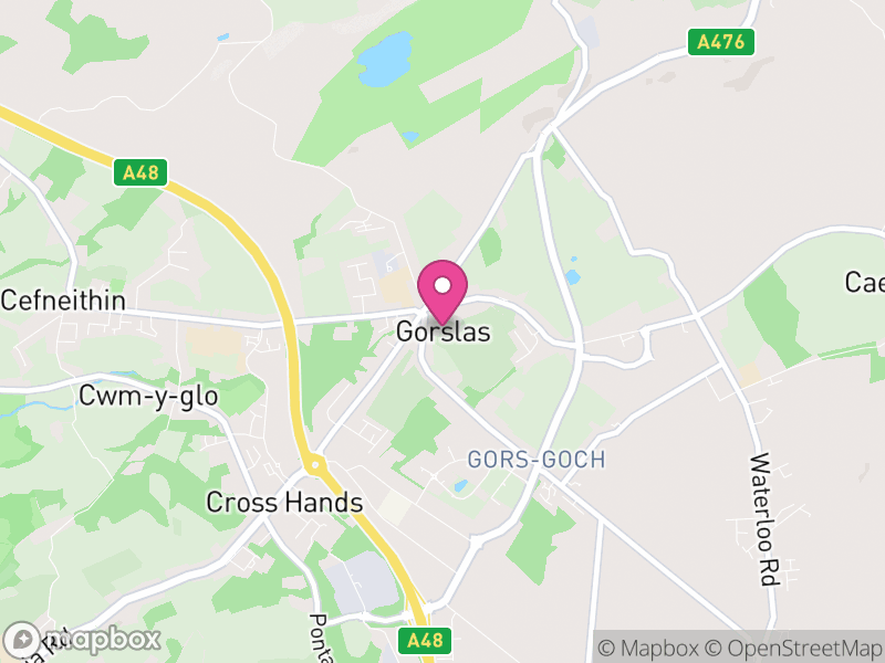 Map of Gorslas, Sir Gaerfyrddin / Carmarthenshire