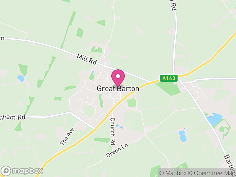 Map of Great Barton, West Suffolk