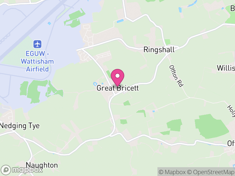 Map of Great Bricett, Mid Suffolk