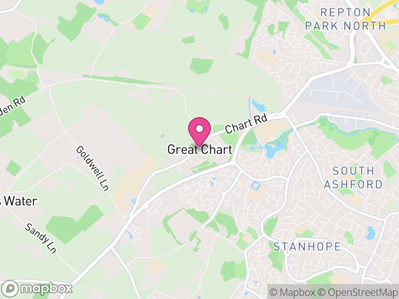 Map of Great Chart with Singleton, Ashford