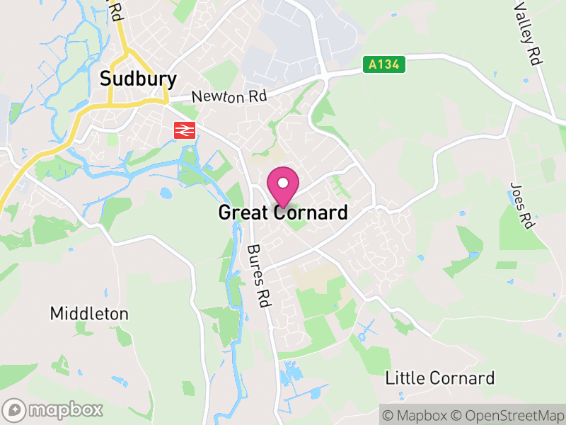 Map of Great Cornard, Babergh