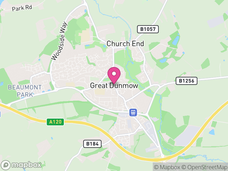 Map of Great Dunmow, Uttlesford