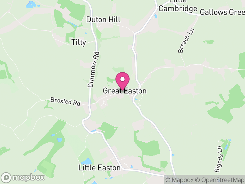 Map of Great Easton, Uttlesford