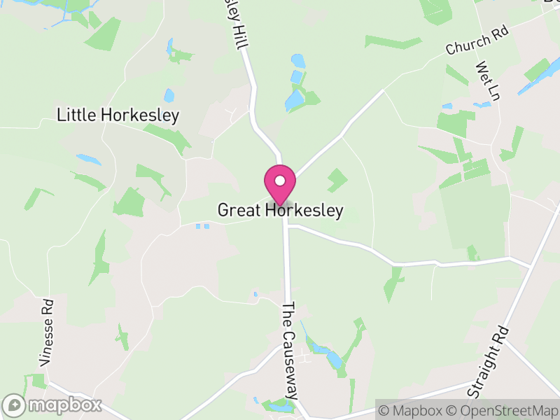 Map of Great Horkesley, Colchester