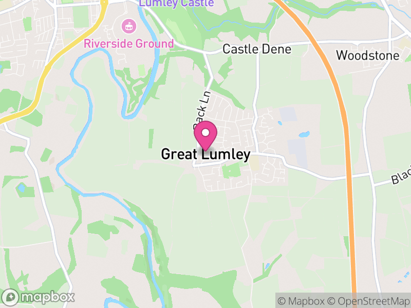 Map of Great Lumley, County Durham
